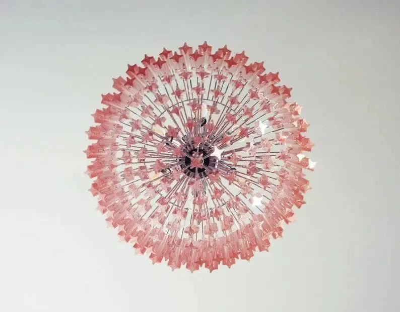 Murano Glass Chandelier – Pink - BrassBlushlighting
