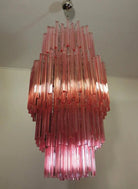 Murano Glass Chandelier – Pink - NickelBlushlighting