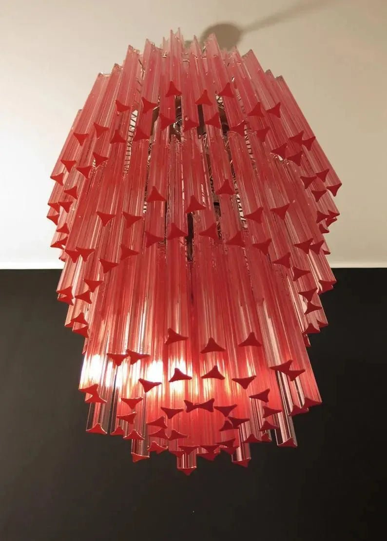Murano Glass Chandelier – Pink - BrassBlushlighting