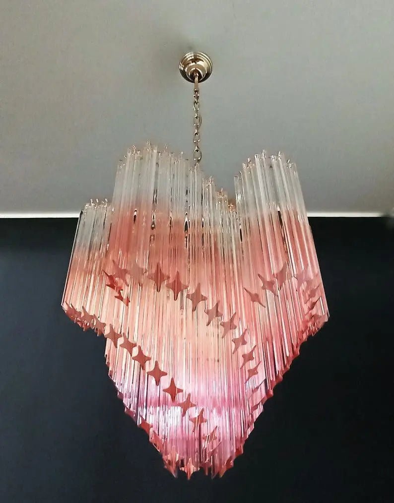 Murano Glass Chandelier- Pink - Blushlighting