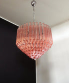 Murano Glass Chandelier – Pink - NickelBlushlighting