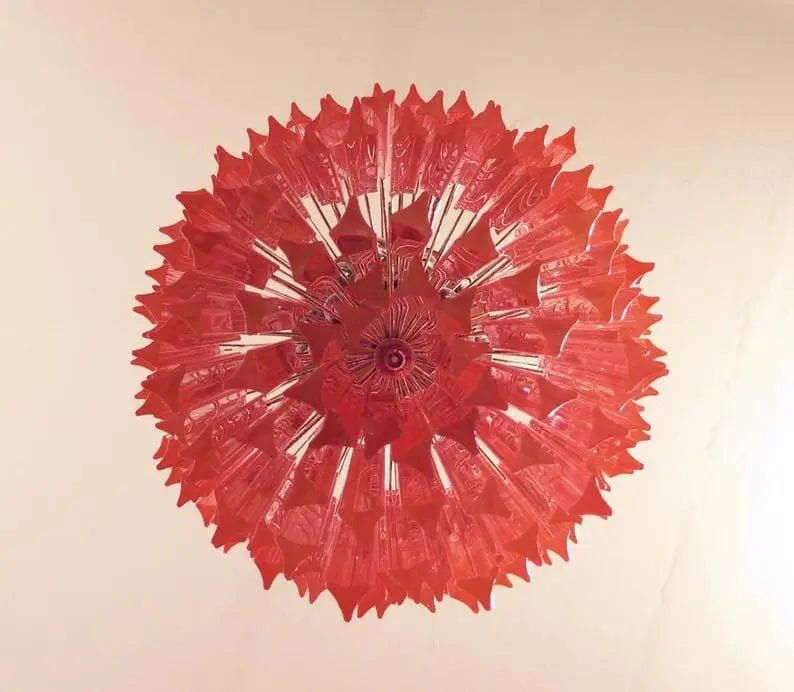 Murano Glass Chandelier - Pink - BrassBlushlighting
