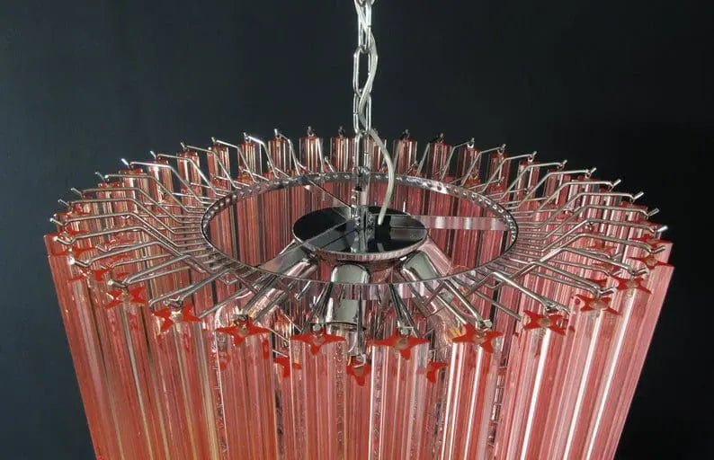 Murano Glass Chandelier – Pink - BrassBlushlighting