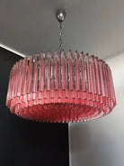 Murano Glass Chandelier – Pink - NickelBlushlighting