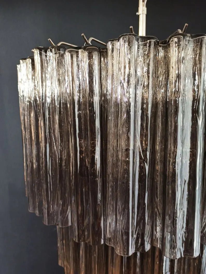 Murano Glass Chandelier – Smoked - BrassBlushlighting