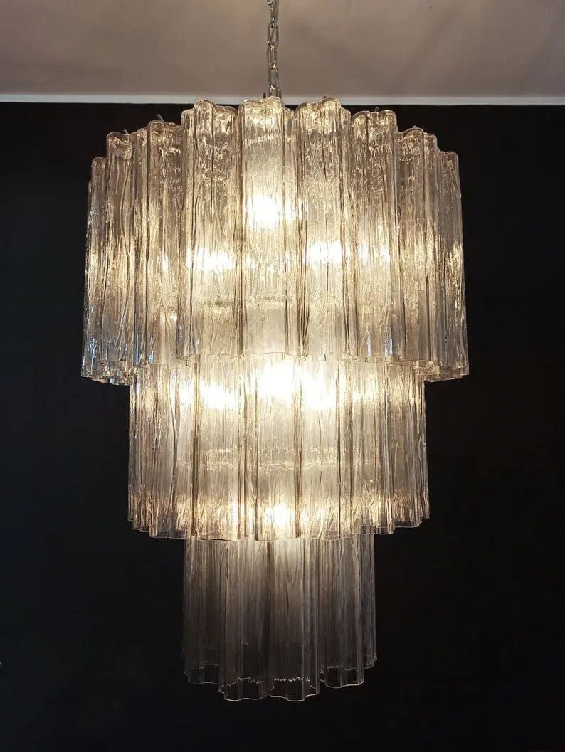 Murano Glass Chandelier – Smoked - BrassBlushlighting