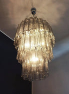 Murano Glass Chandelier – Smoked - BrassBlushlighting