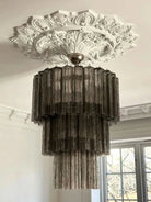 Murano Glass Chandelier – Smoked - NickelBlushlighting