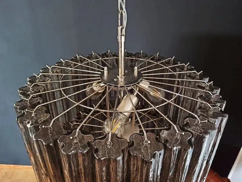 Murano Glass Chandelier – Smoked - NickelBlushlighting
