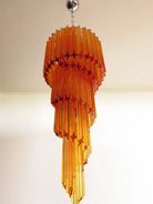 Murano Glass Chandelier – Spiral – Amber - Blushlighting