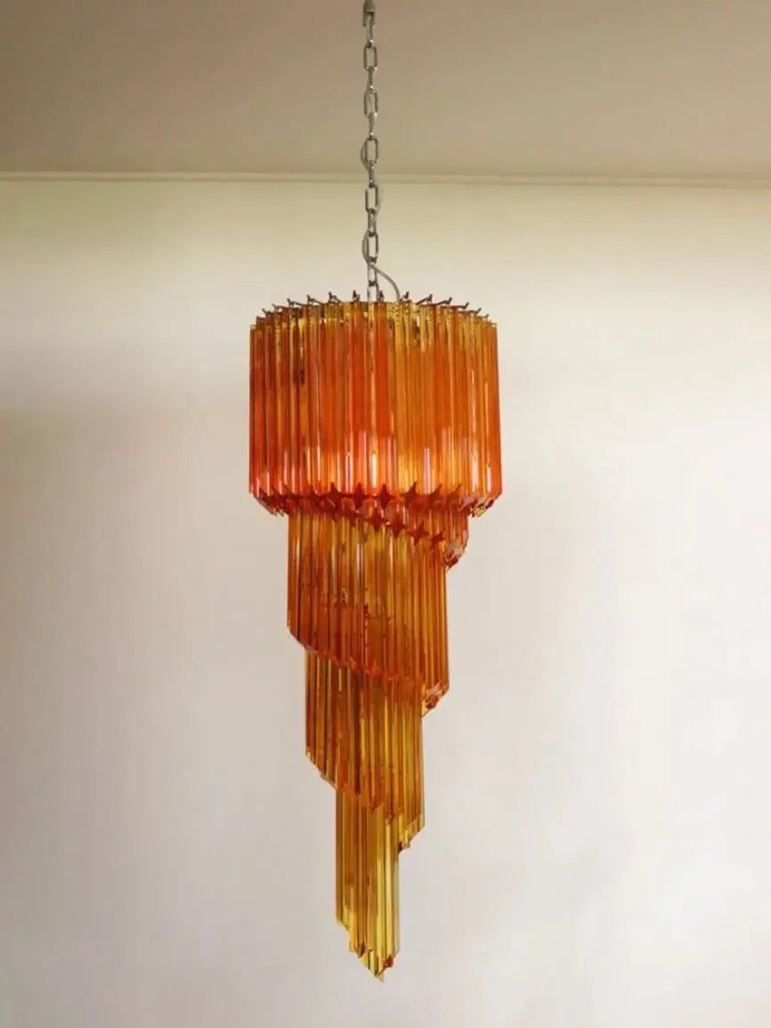 Murano Glass Chandelier – Spiral – Amber - Blushlighting