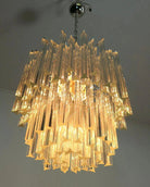 Murano Glass Chandelier – Transparent - BrassBlushlighting