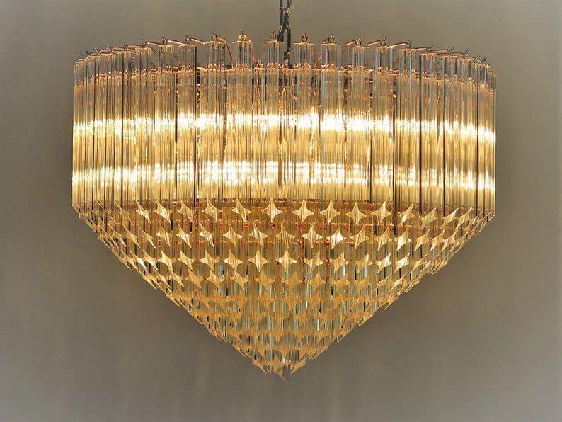 Murano Glass Chandelier – Transparent - SilverBlushlighting