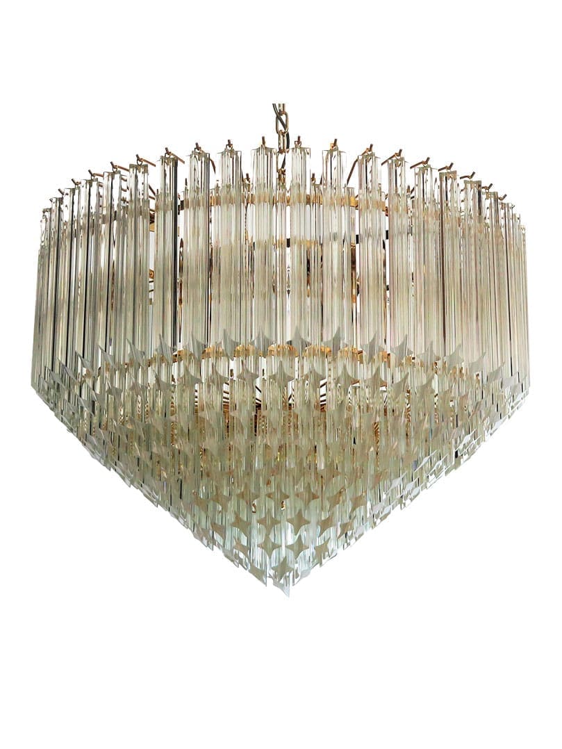 Murano Glass Chandelier – Transparent - SilverBlushlighting
