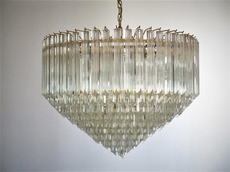 Murano Glass Chandelier – Transparent - SilverBlushlighting