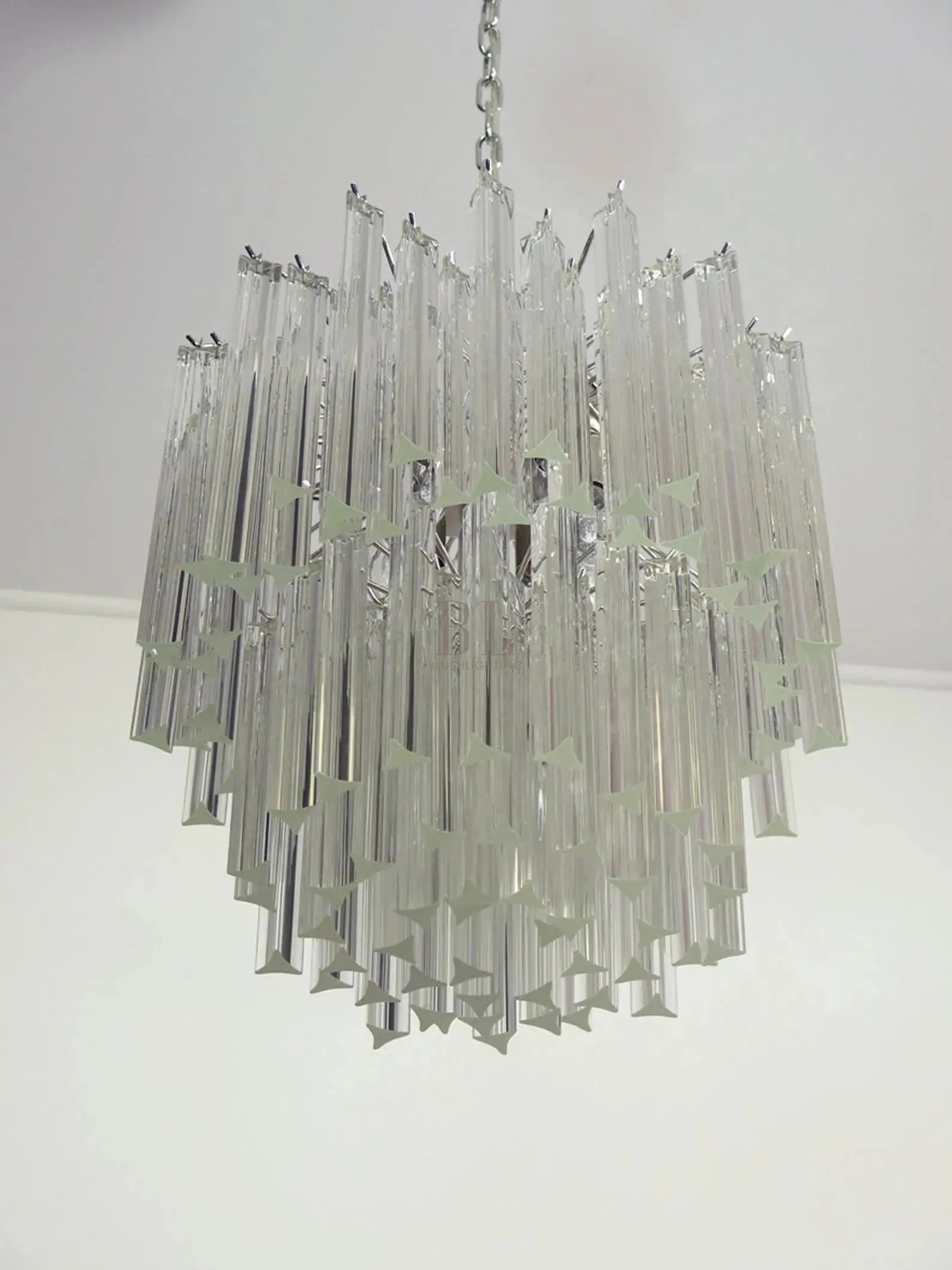 Murano Glass Chandelier – Transparent - BrassBlushlighting