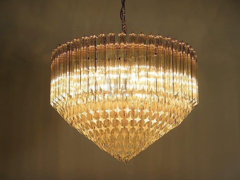 Murano Glass Chandelier – Transparent - SilverBlushlighting