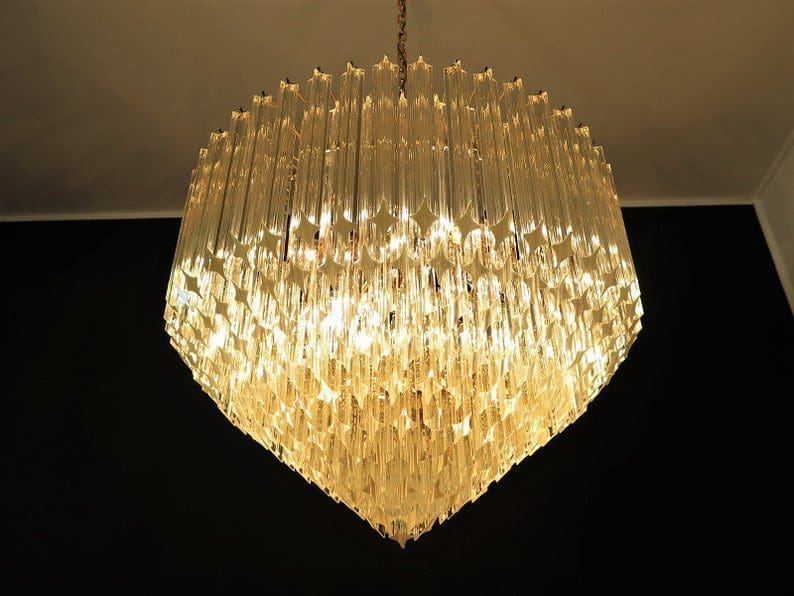 Murano Glass Chandelier – Transparent - SilverBlushlighting