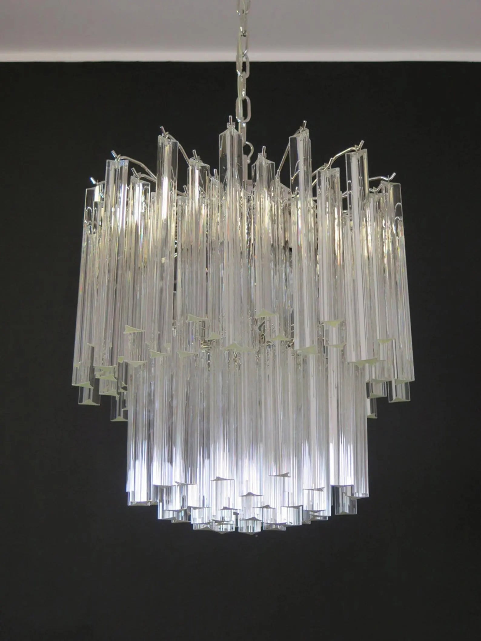 Murano Glass Chandelier – Transparent - BrassBlushlighting