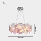 Murano Glass Disc Chandelier, Pink / Green - Pink6 Lights: L90cm*W20cm*H17cm / L35.43" x W7.87" xH6.69"Blushlighting