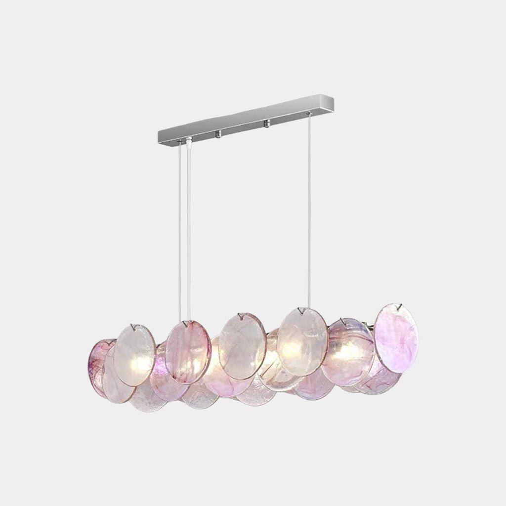 Murano Glass Disc Chandelier, Pink / Green - Pink6 Lights: L90cm*W20cm*H17cm / L35.43" x W7.87" xH6.69"Blushlighting