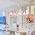Murano Glass Disc Chandelier, Pink / Green - Pink10 Lights: Dia80cm*H17cm / Dia31.5" x H6.69"Blushlighting