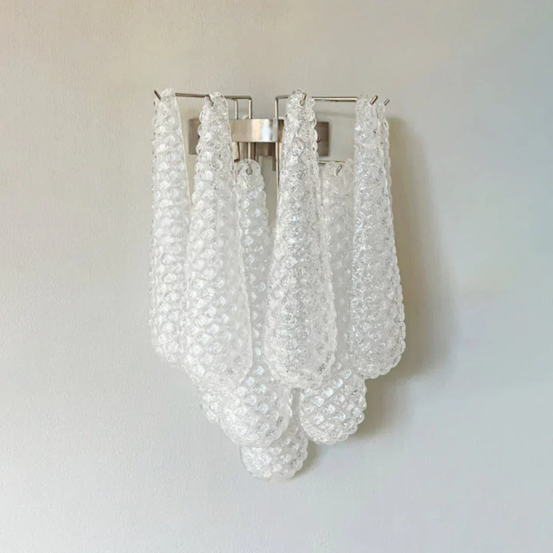 Murano Petals White Wall Light 13.4"-Wall Light-Blushlighting