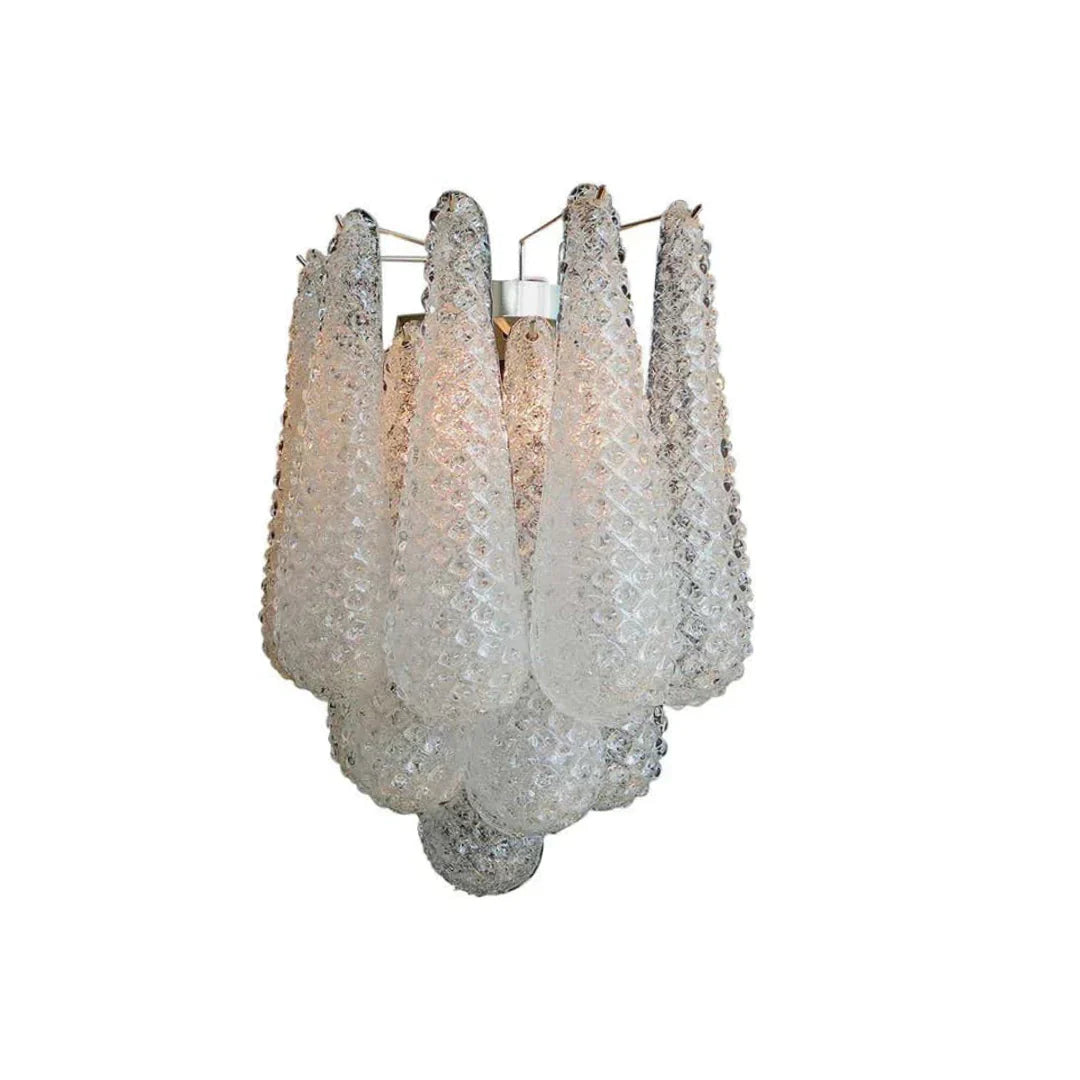 Murano Petals White Wall Light 13.4"-Wall Light-Blushlighting