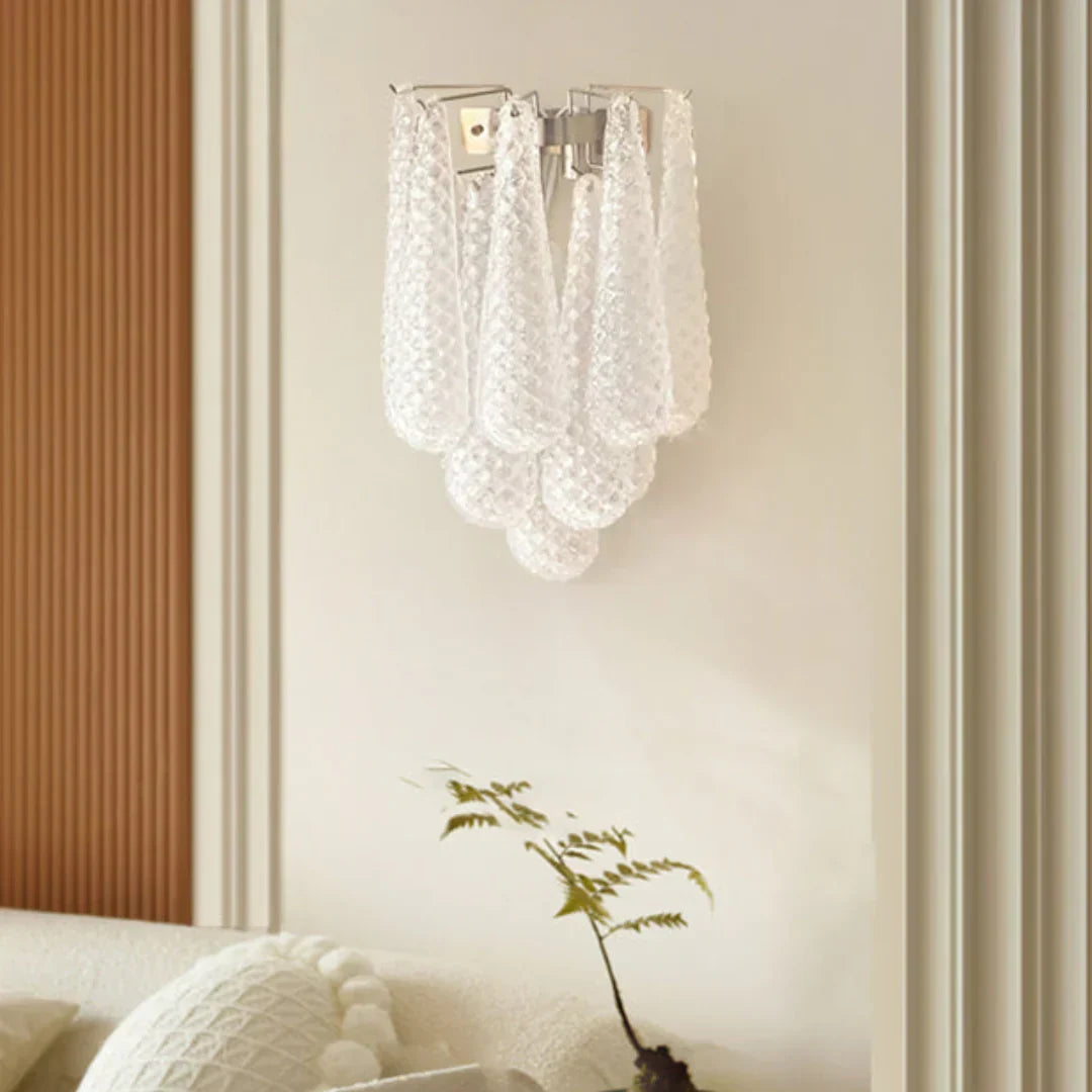 Murano Petals White Wall Light 13.4"-Wall Light-Blushlighting