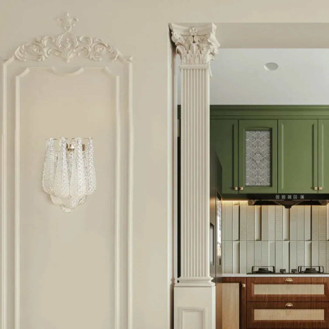 Murano Petals White Wall Light 13.4"-Wall Light-Blushlighting