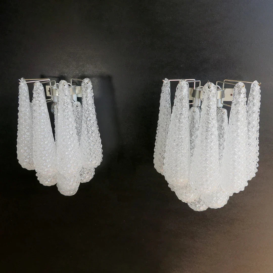 Murano Petals White Wall Light 13.4"-Wall Light-Blushlighting