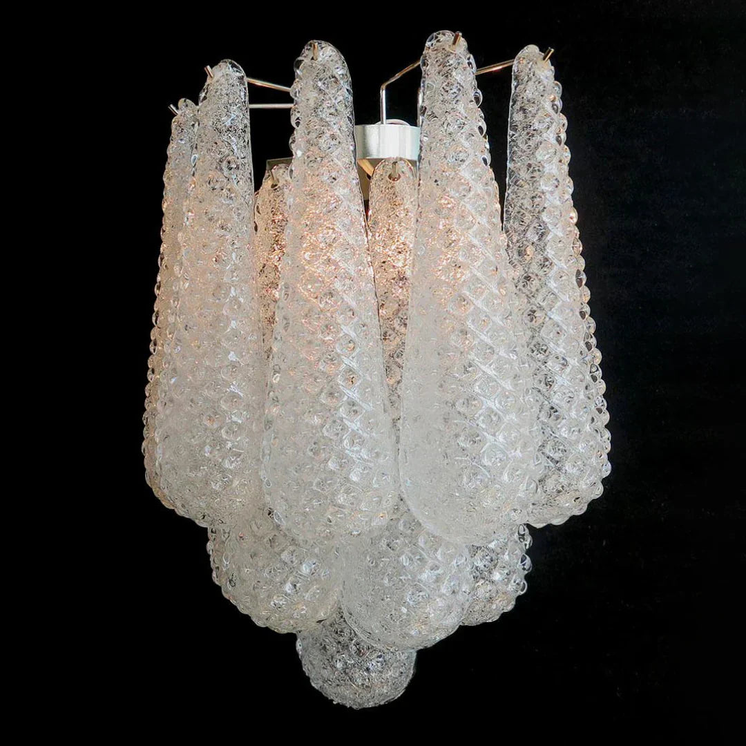 Murano Petals White Wall Light 13.4"-Wall Light-Blushlighting