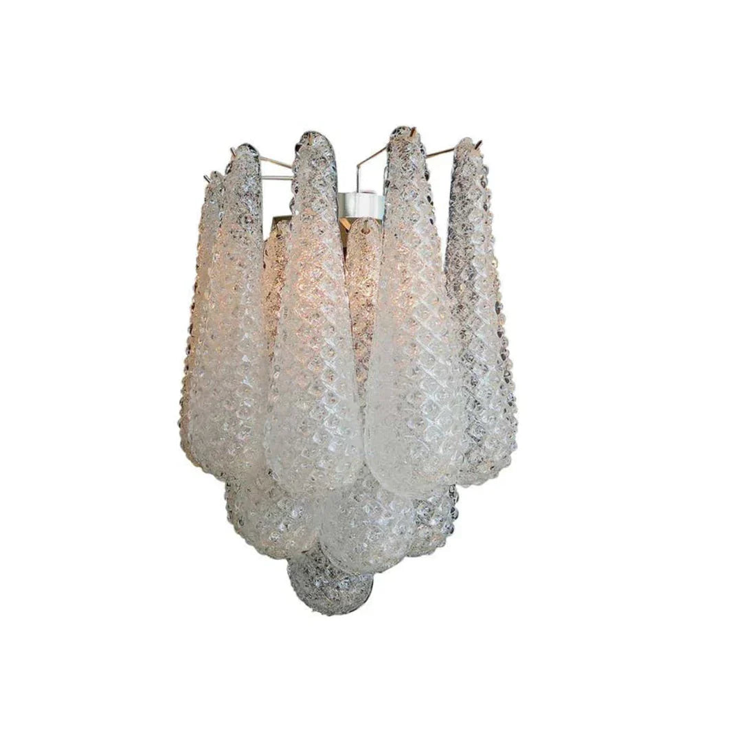 Murano Petals White Wall Light 13.4"-Wall Light-Blushlighting