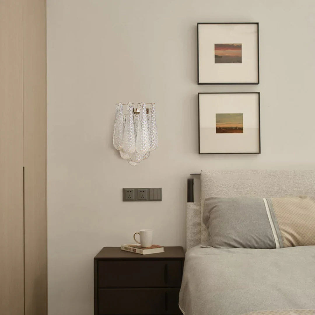 Murano Petals White Wall Light 13.4"-Wall Light-Blushlighting