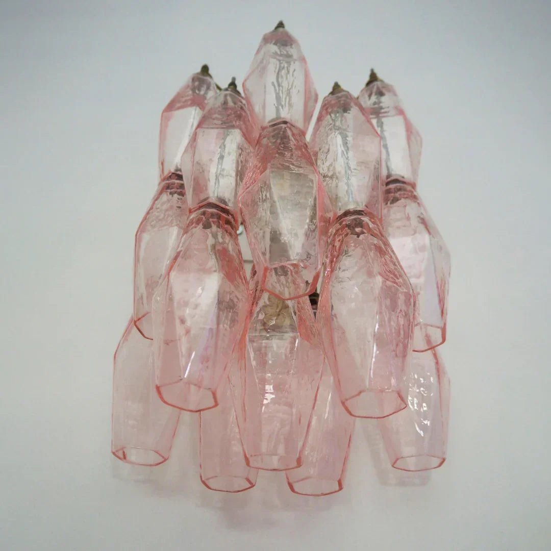 Murano Poliedri Pink Glass Wall Sconces - Dia 9.8″(25cm) x H 15.7″(40cm) Set Of 2PinkBlushlighting