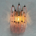 Murano Poliedri Pink Glass Wall Sconces - Dia 9.8″(25cm) x H 15.7″(40cm) Set Of 2PinkBlushlighting