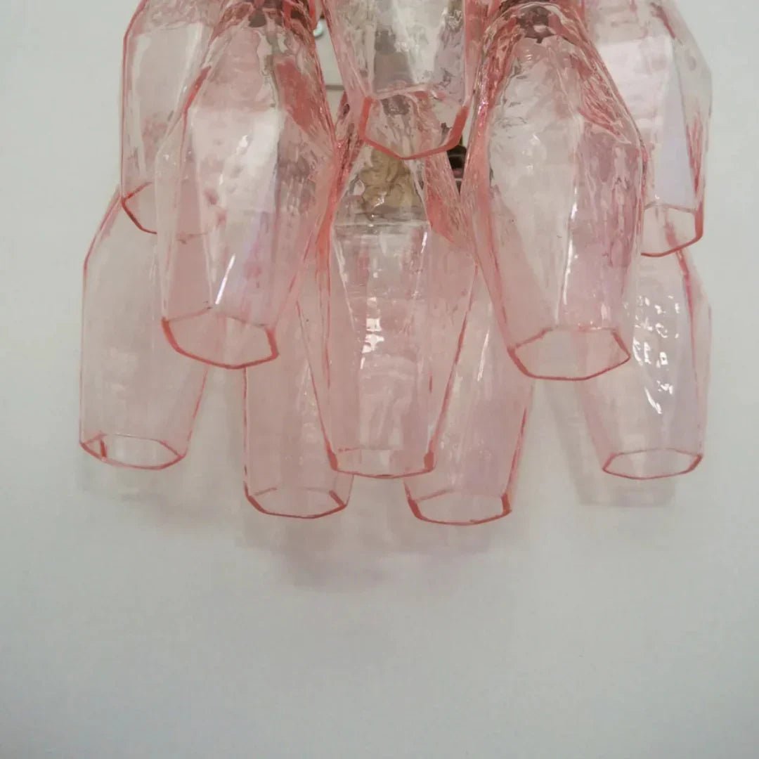 Murano Poliedri Pink Glass Wall Sconces - Dia 9.8″(25cm) x H 15.7″(40cm) Set Of 2PinkBlushlighting