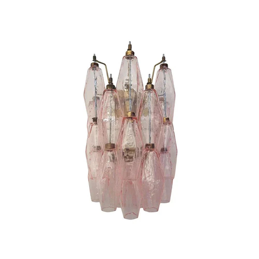 Murano Poliedri Pink Glass Wall Sconces - Dia 9.8″(25cm) x H 15.7″(40cm)PinkBlushlighting