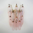 Murano Poliedri Pink Glass Wall Sconces - Dia 9.8″(25cm) x H 15.7″(40cm) Set Of 2PinkBlushlighting