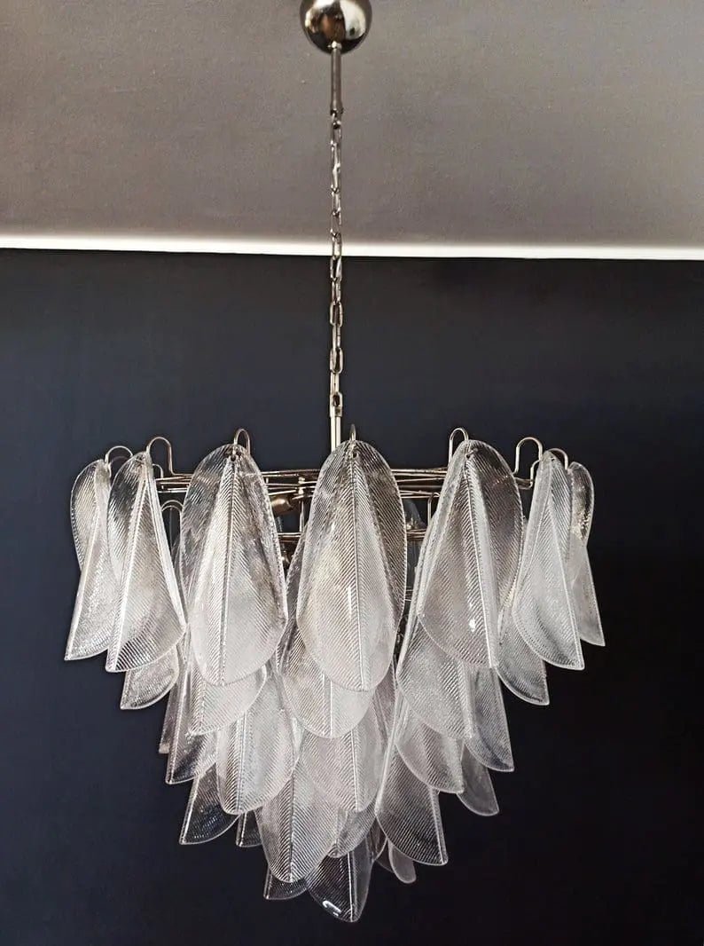 Murano-Style Chandelier – Rondini – 57 glass leaves – Transparent - Blushlighting