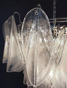 Murano-Style Chandelier – Rondini – 57 glass leaves – Transparent - Blushlighting