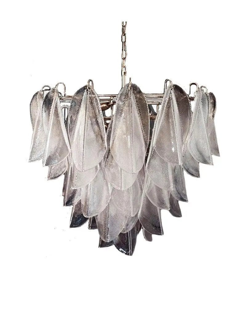 Murano-Style Chandelier – Rondini – 57 glass leaves – Transparent - Blushlighting