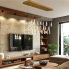 Naleya 31-Light Height Adjustable Rectangle Raindrop Chandelier for Dining Room-