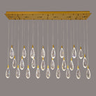Naleya 31-Light Height Adjustable Rectangle Raindrop Chandelier for Dining Room-