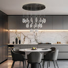 Naleya 43-Light Height Adjustable Round Raindrop Chandelier for Dining Room-