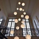 Nami Alabaster Sphere Staircase Chandelier,Multi Pendant Light - 7.87" DBlushlighting