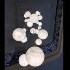Nami Alabaster Sphere Staircase Chandelier,Multi Pendant Light - 18 BallsBlushlighting