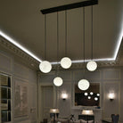 Nami Alabaster Sphere Staircase Chandelier,Multi Pendant Light - 7.87" DBlushlighting