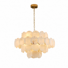 Natural Alabaster 31.5" Round Chandelier
