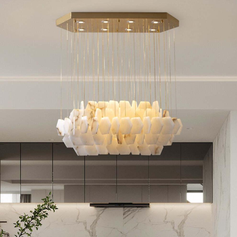 Natural Alabaster Modern Chandelier-Blushlighting